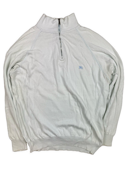 vintage babyblue Burberry quarter zip {M}