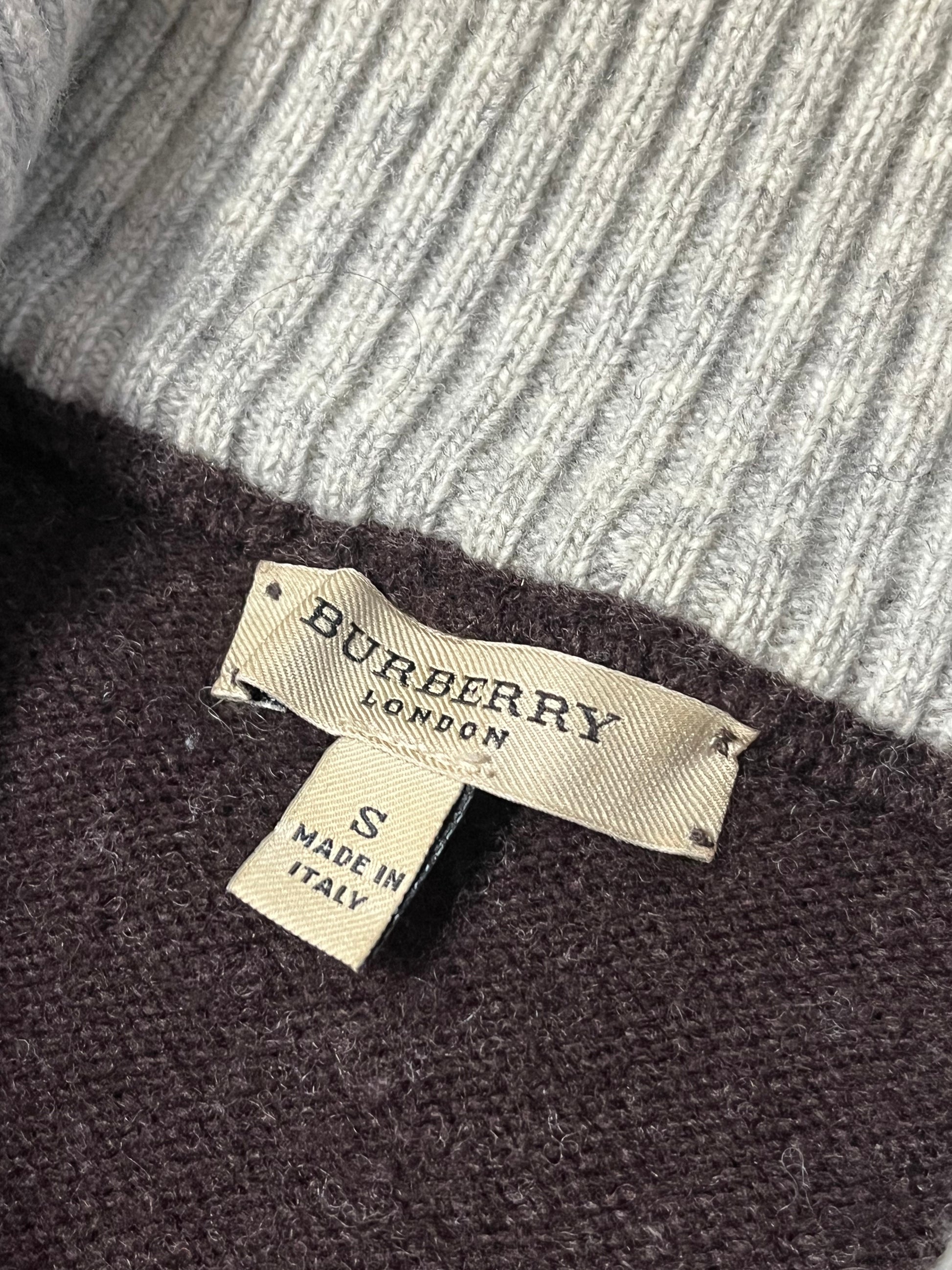 vintage Burberry halfzip knittedsweater {S}