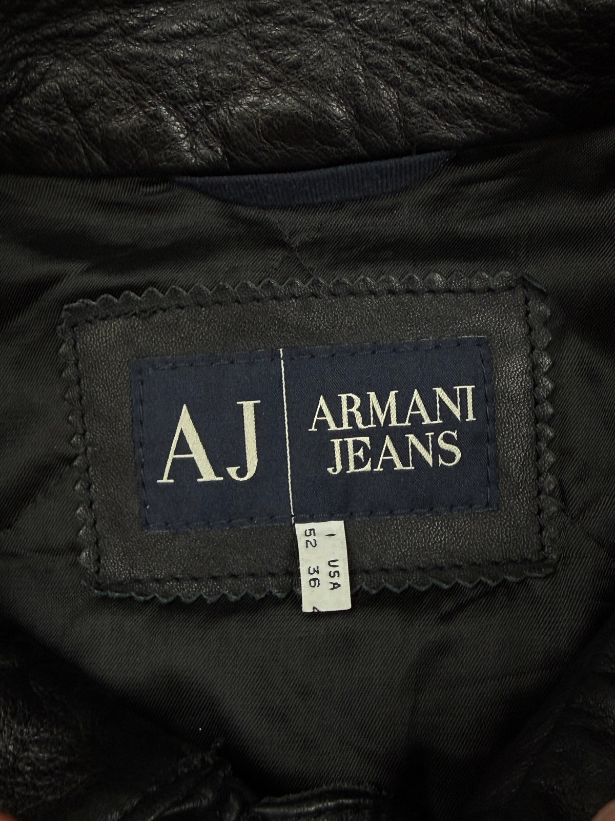 vintage Armani Jeans leatherjacket {L}