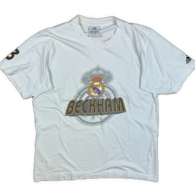 vintage Adidas Real Madrid BECKHAM t-shirt {S}