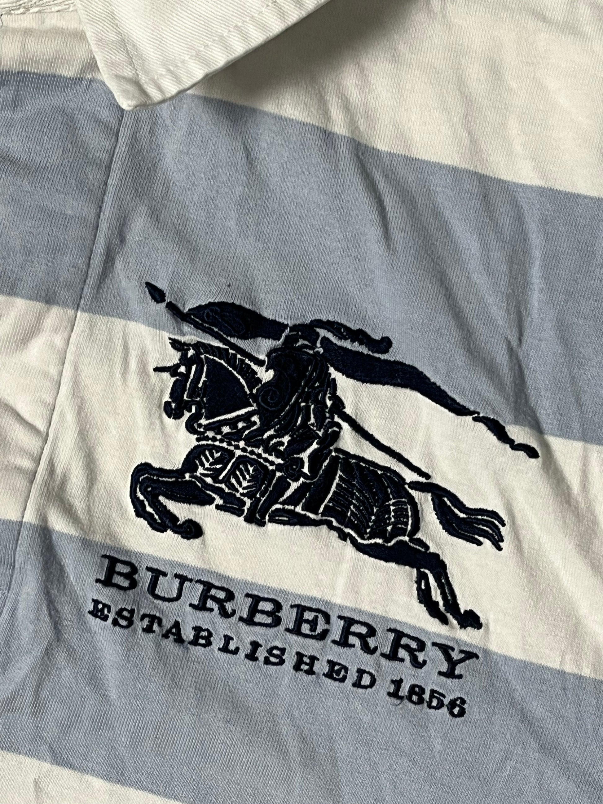 vintage babyblue Burberry longsleeve polo {M}