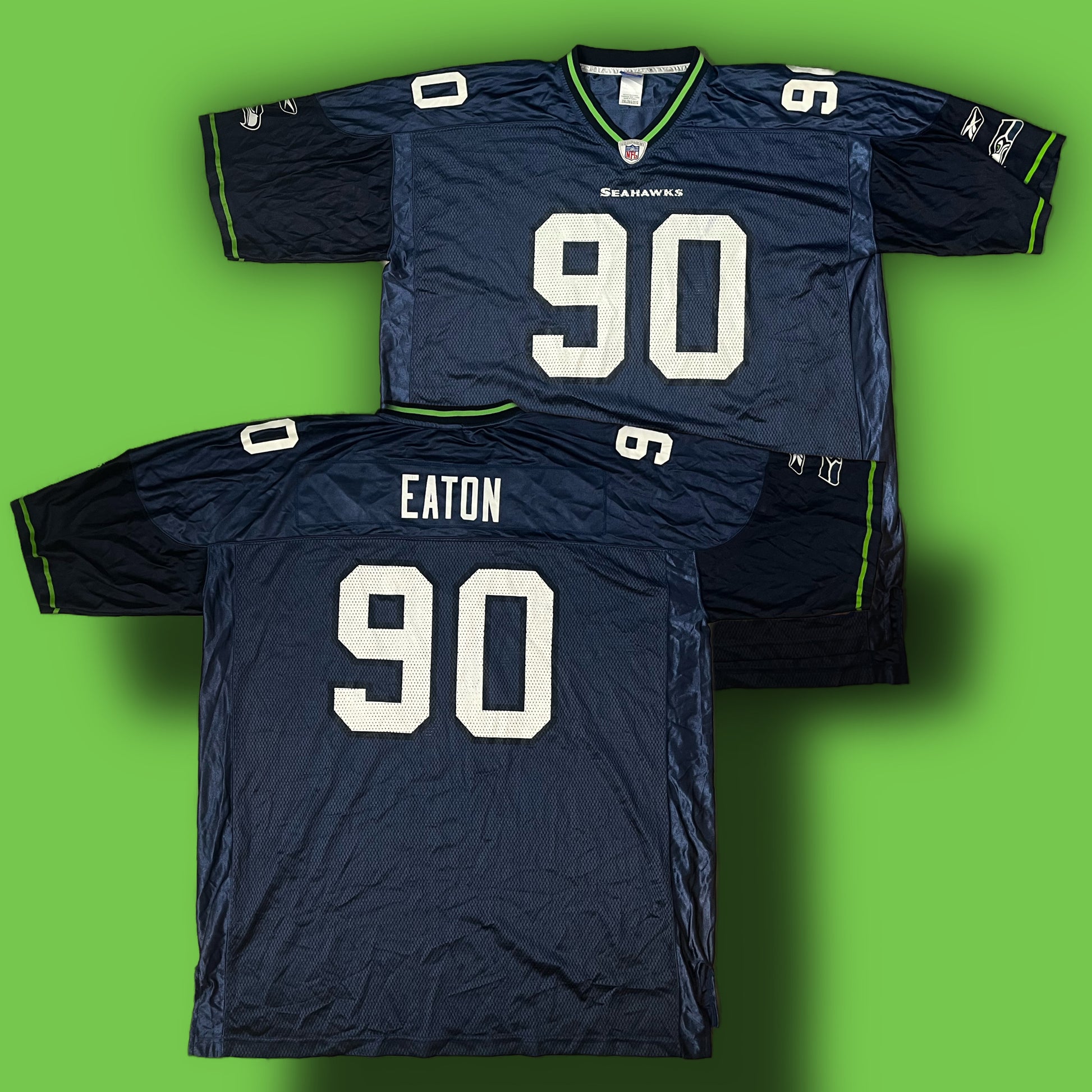 vintage Reebok SEAHAWKS EATON90 Americanfootball jersey NFL {XXL}