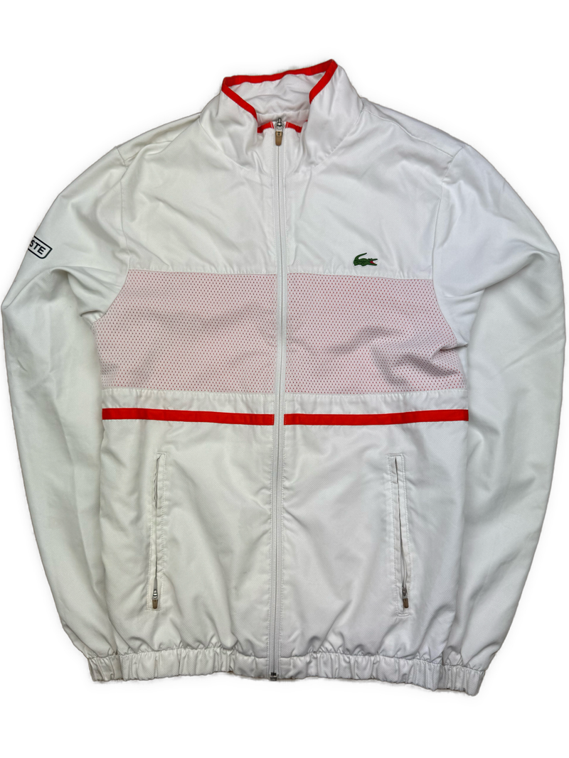 white Lacoste windbreaker {S}