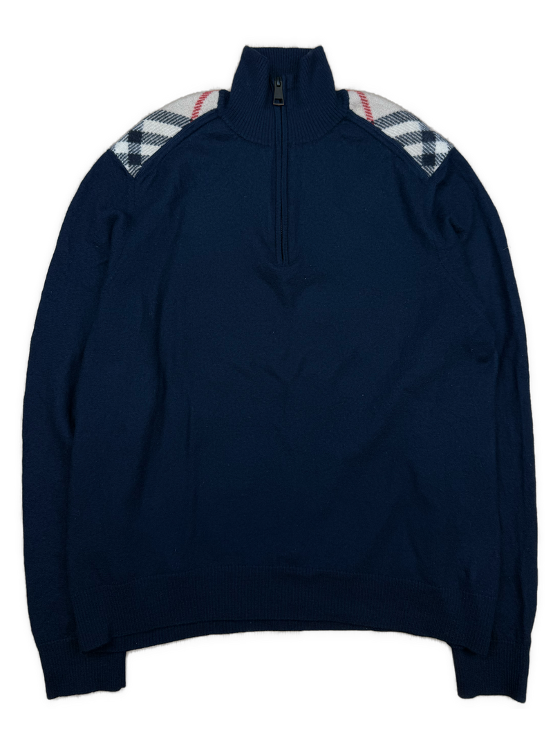 vintage Burberry quarterzip {S}