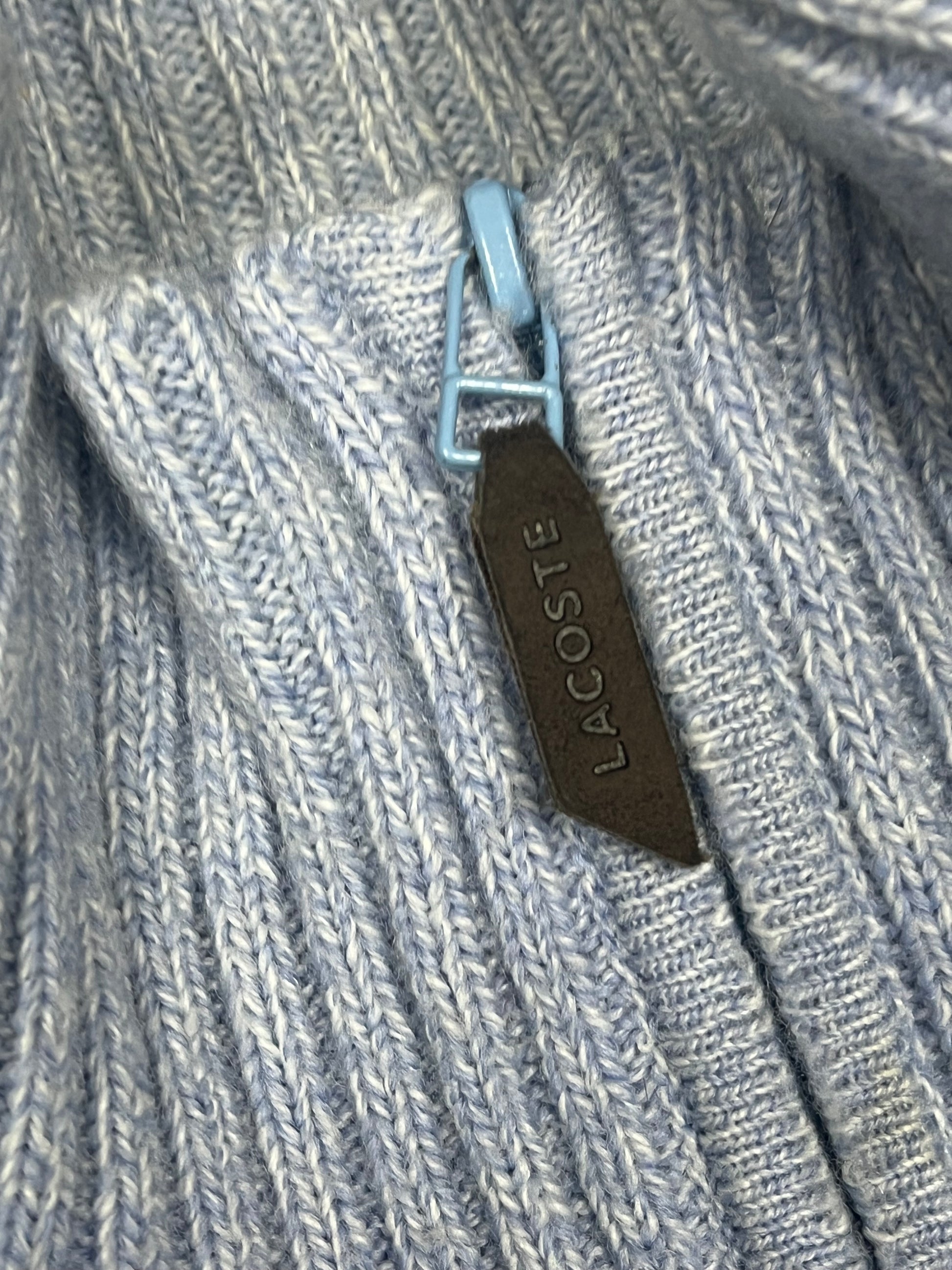 vintage babyblue Lacoste knittedsweatjacket {L}