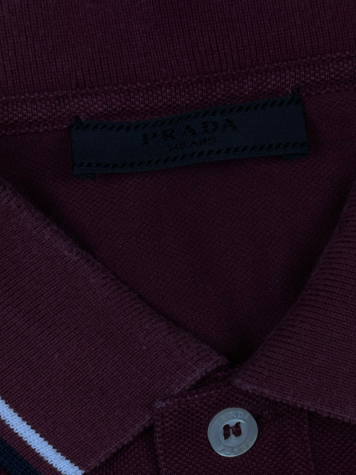 burgundy Prada polo {M}