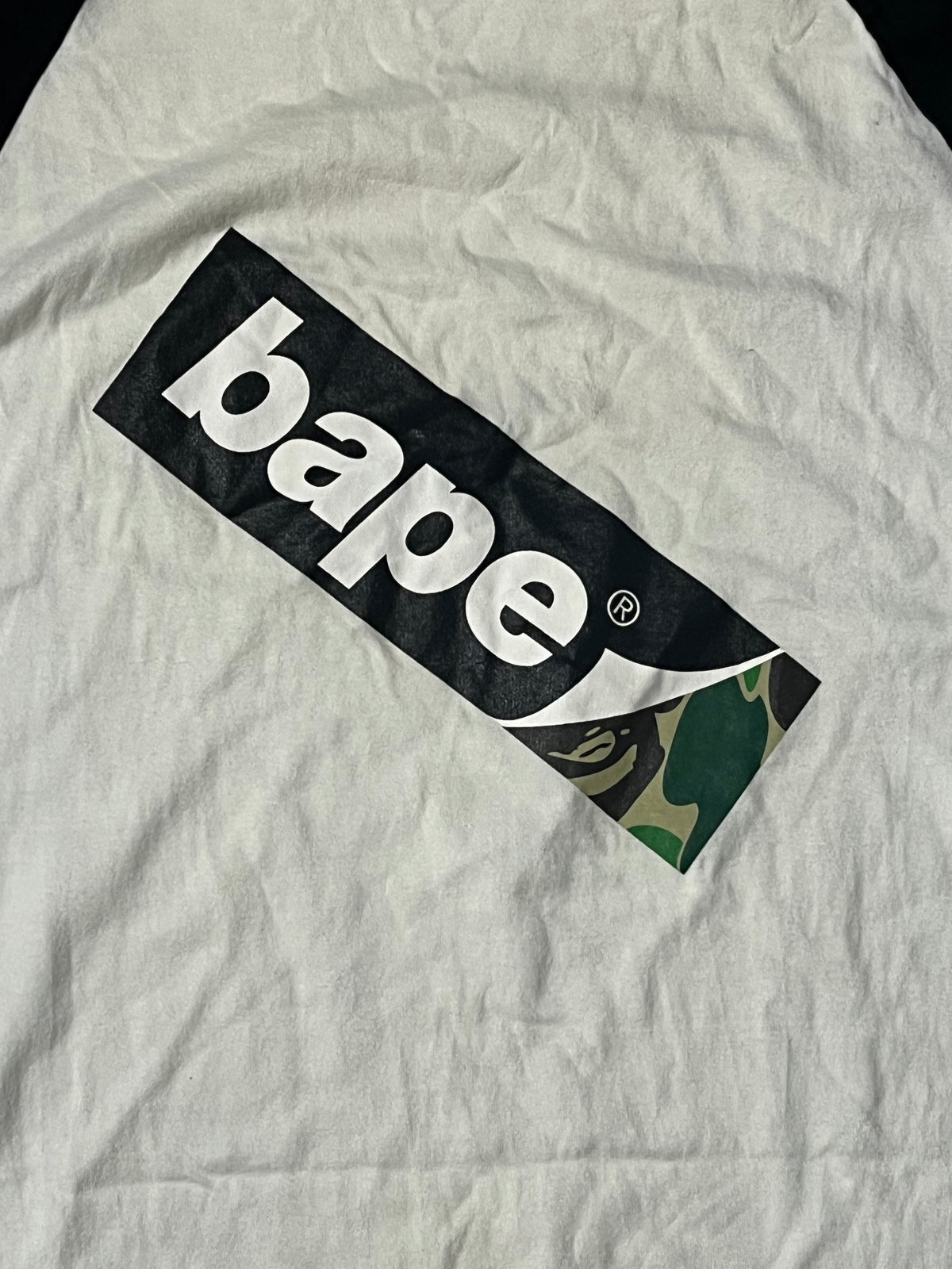 vintage BAPE a bathing ape 3/4 t-shirt {XL}