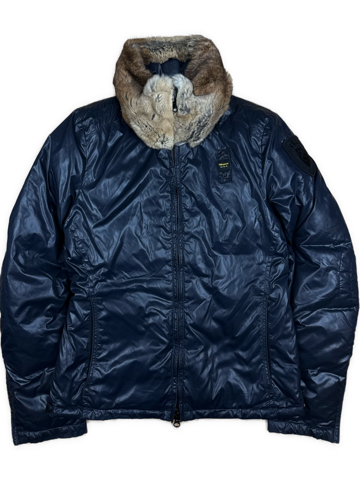 vintage Blauer winterjacket (real fur) {S}