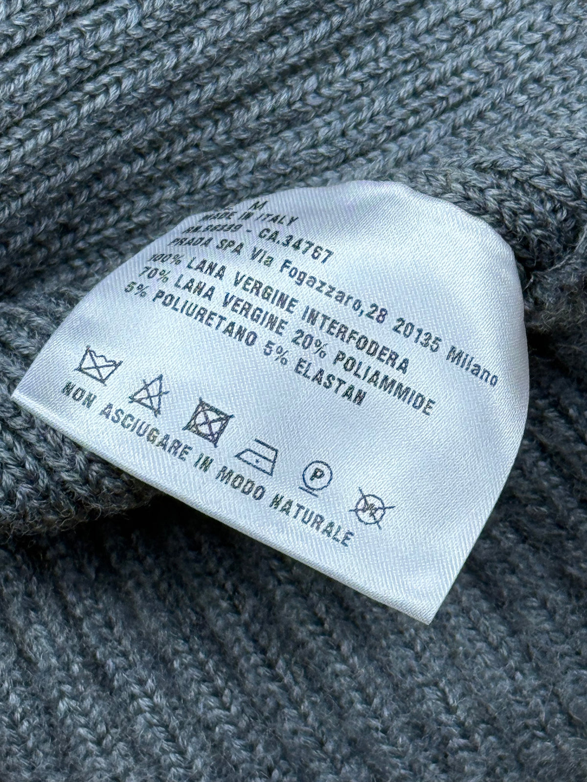 grey Prada Luna Rossa beanie