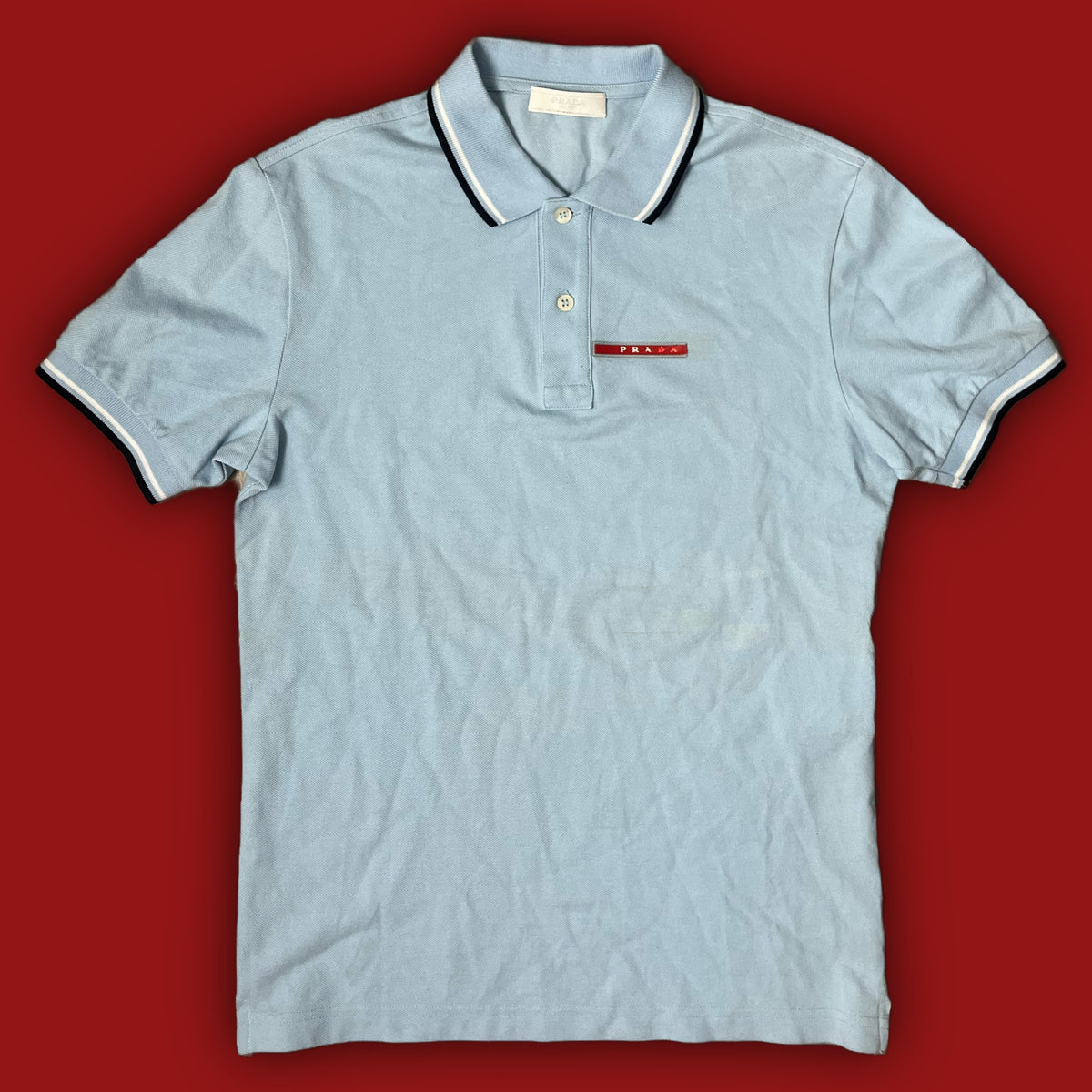 vintage babyblue Prada polo {S}