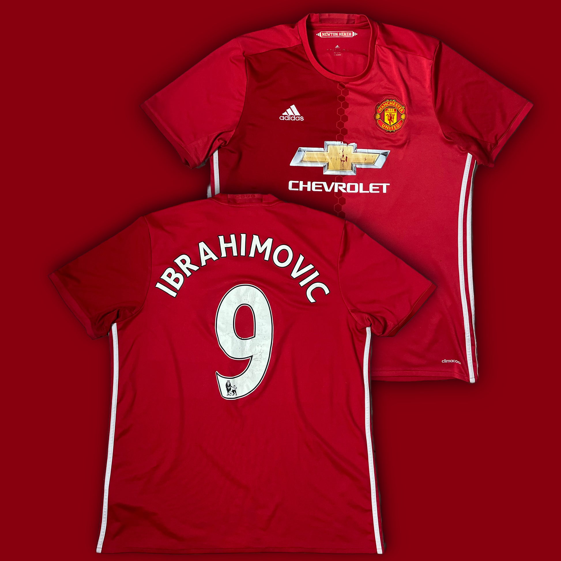 vintage Adidas Manchester United IBRAHIMOVIC9 2016-2017 home jersey {XL}