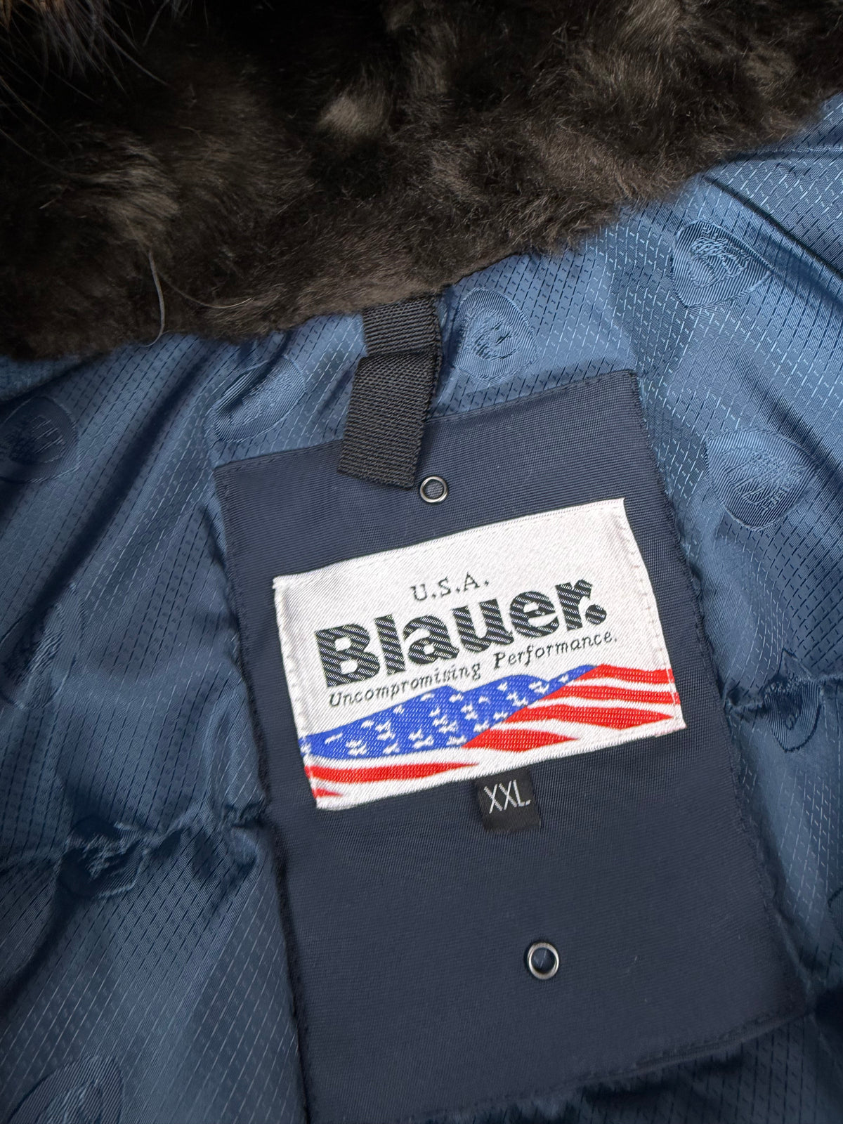 vintage Blauer winterjacket (real fur) {XL}