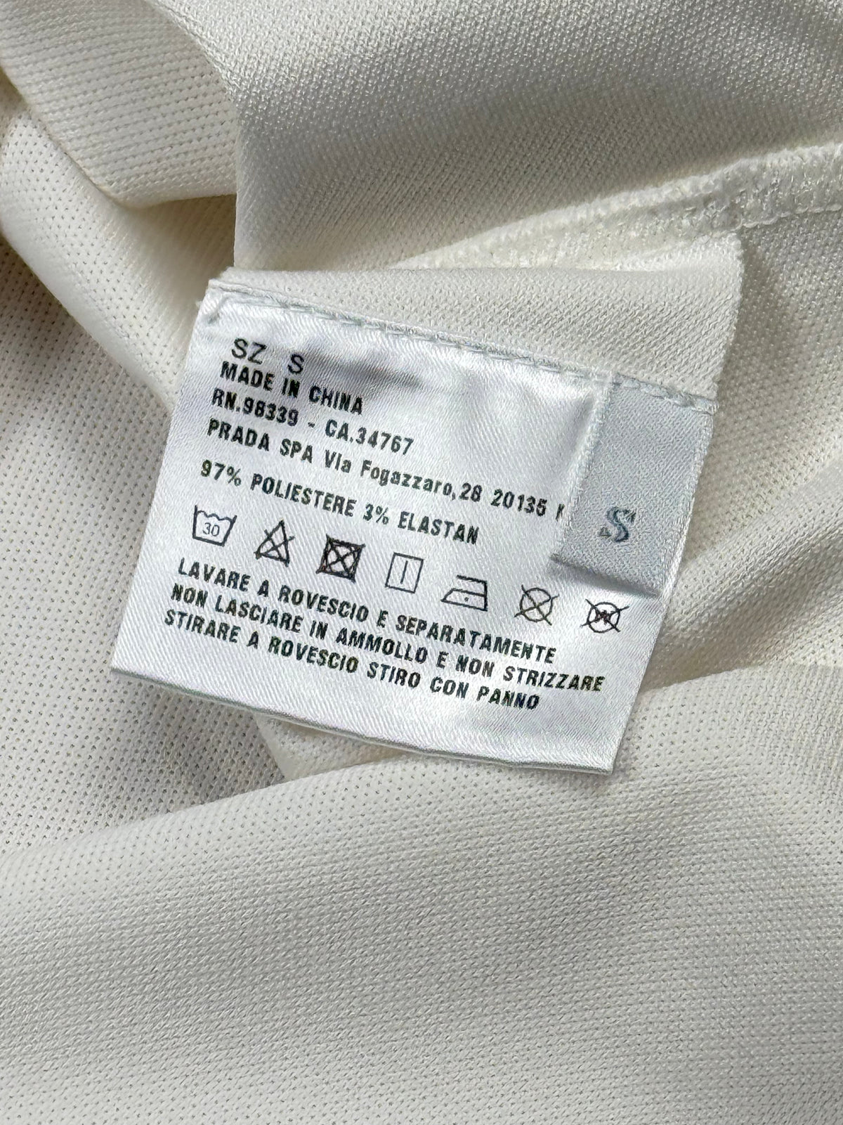 white Prada Luna Rossa polo long