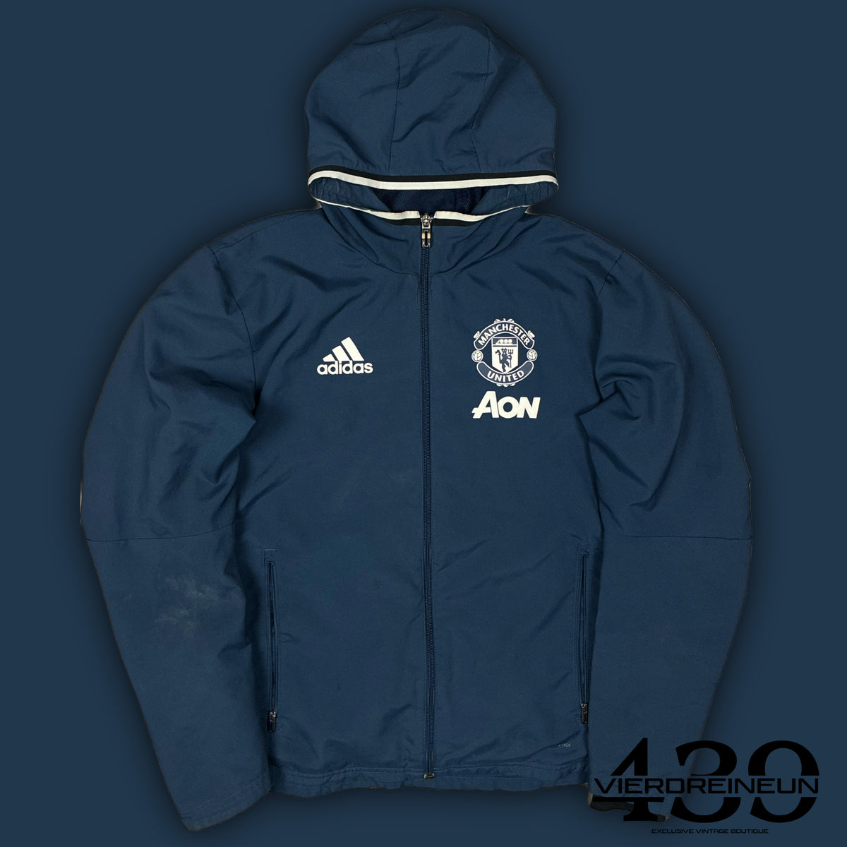 navyblue Adidas Manchester United windbreaker {S}