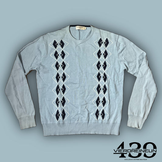 vintage babyblue YSL Yves Saint Laurent knittedsweater {L}