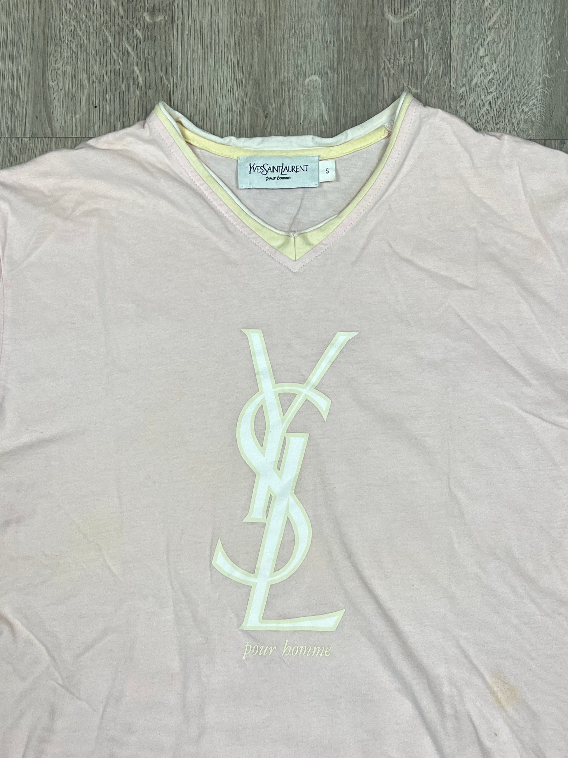 vintage pink YSL Yves Saint Laurent t-shirt {S}