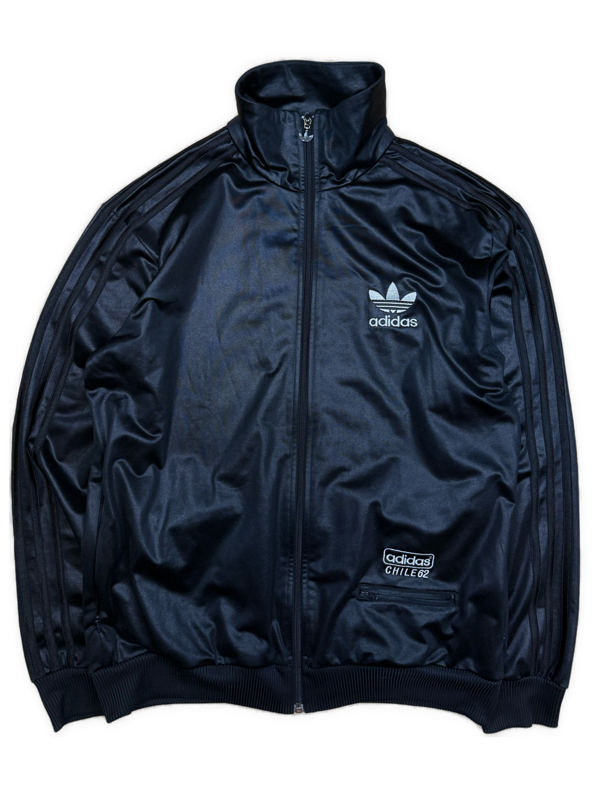 vintage Adidas firebird trackjacket wet look {L}