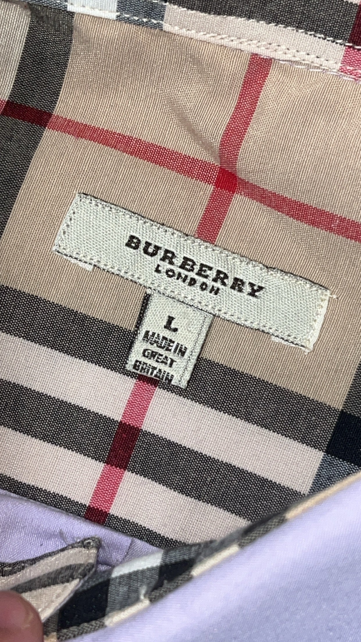 vintage pink Burberry shirt {L}