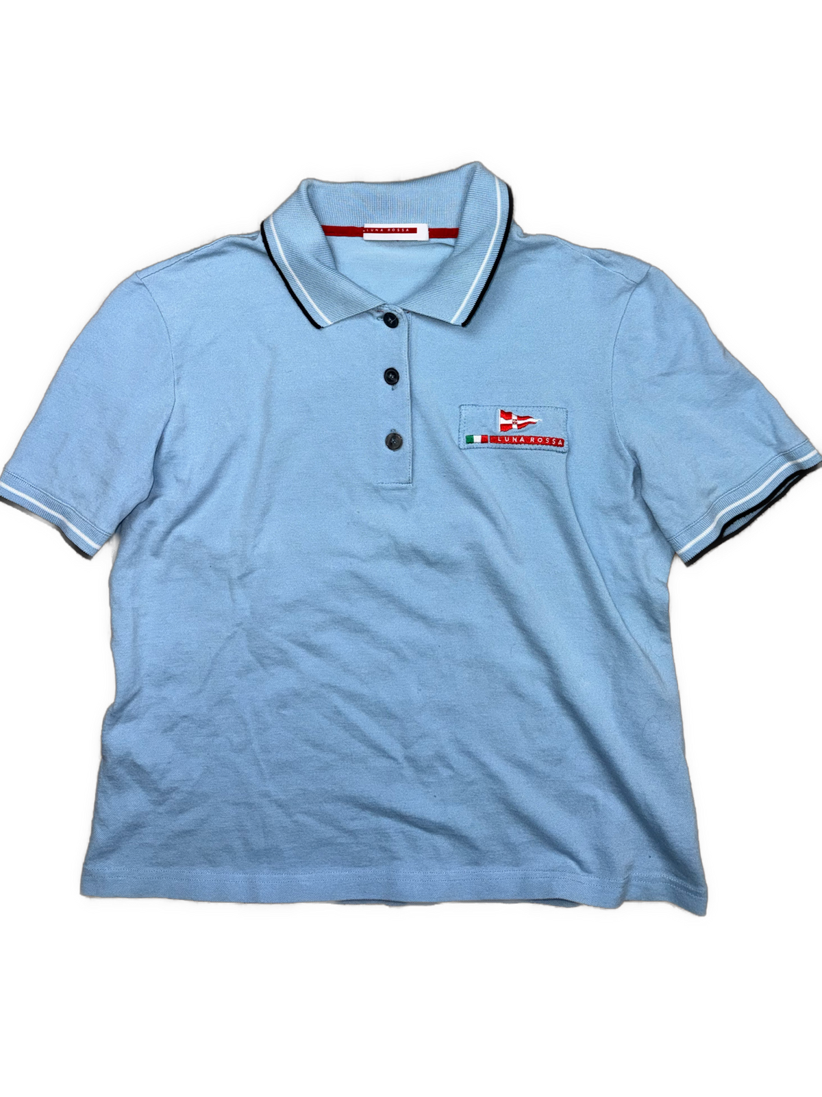 vintage babyblue Prada Luna Rossa polo {XS}