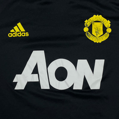 black Adidas Manchester United trainingjersey {L}