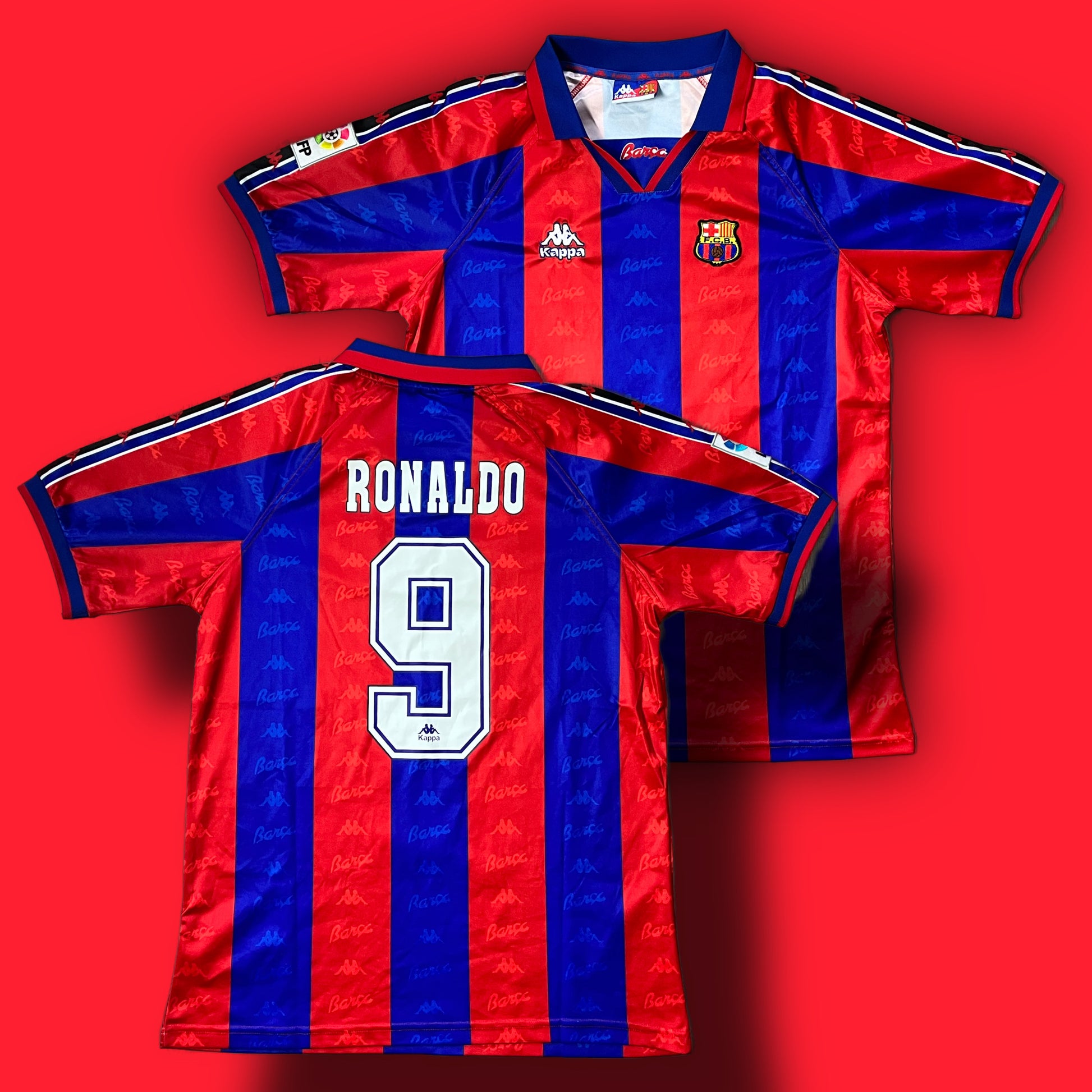 vintage Kappa Fc Barcelona RONALDO9 1995-1996 home jersey {M}