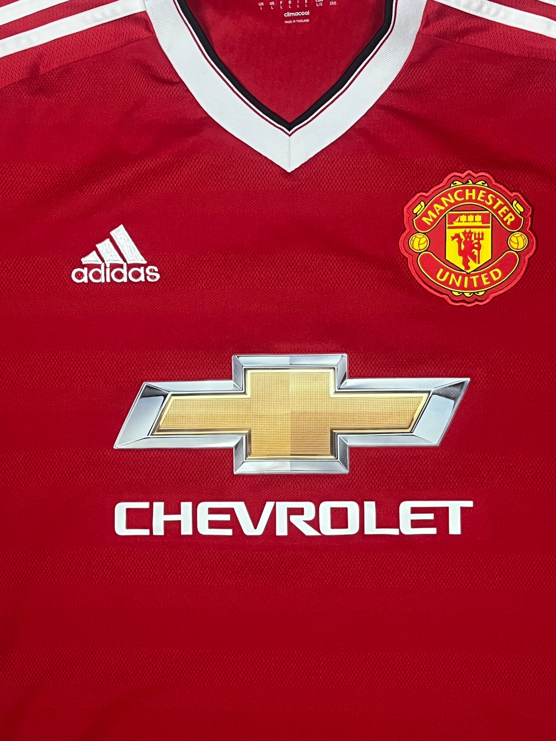 red Adidas Manchester United 2015-2016 home jersey {L}