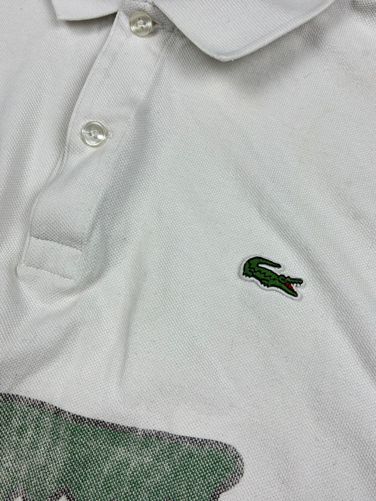 white Lacoste polo {L}