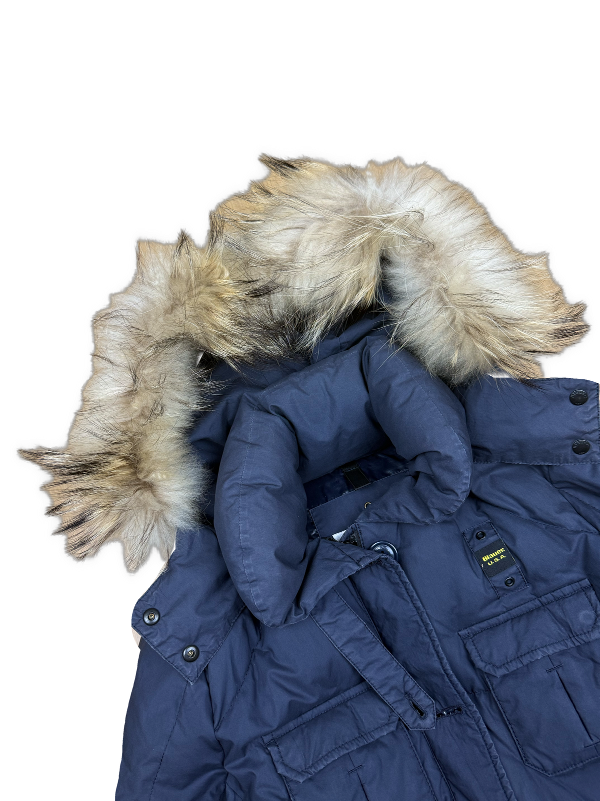 vintage Blauer winterjacket (real fur) {S}