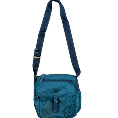 vintage turquoise Prada slingbag