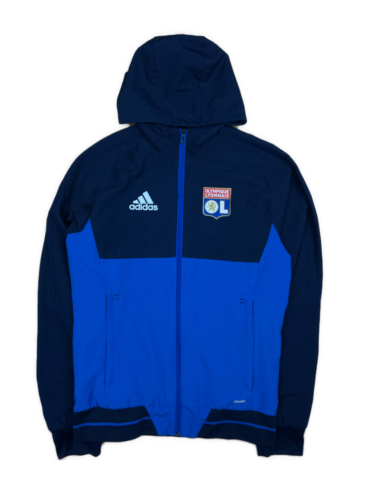 navyblue Adidas Olympique Lyon windbreaker {S}