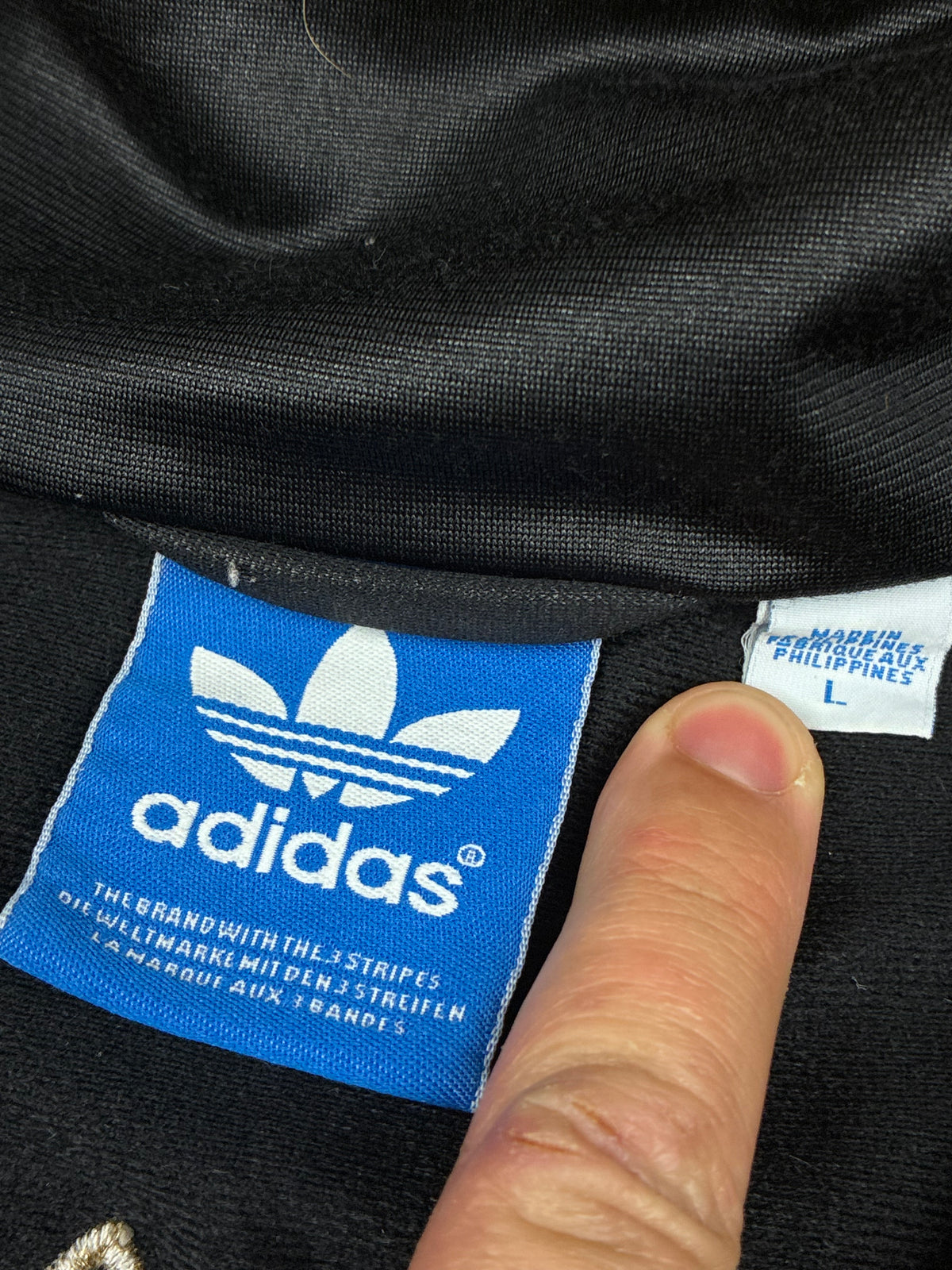 vintage Adidas firebird trackjacket wet look {L}