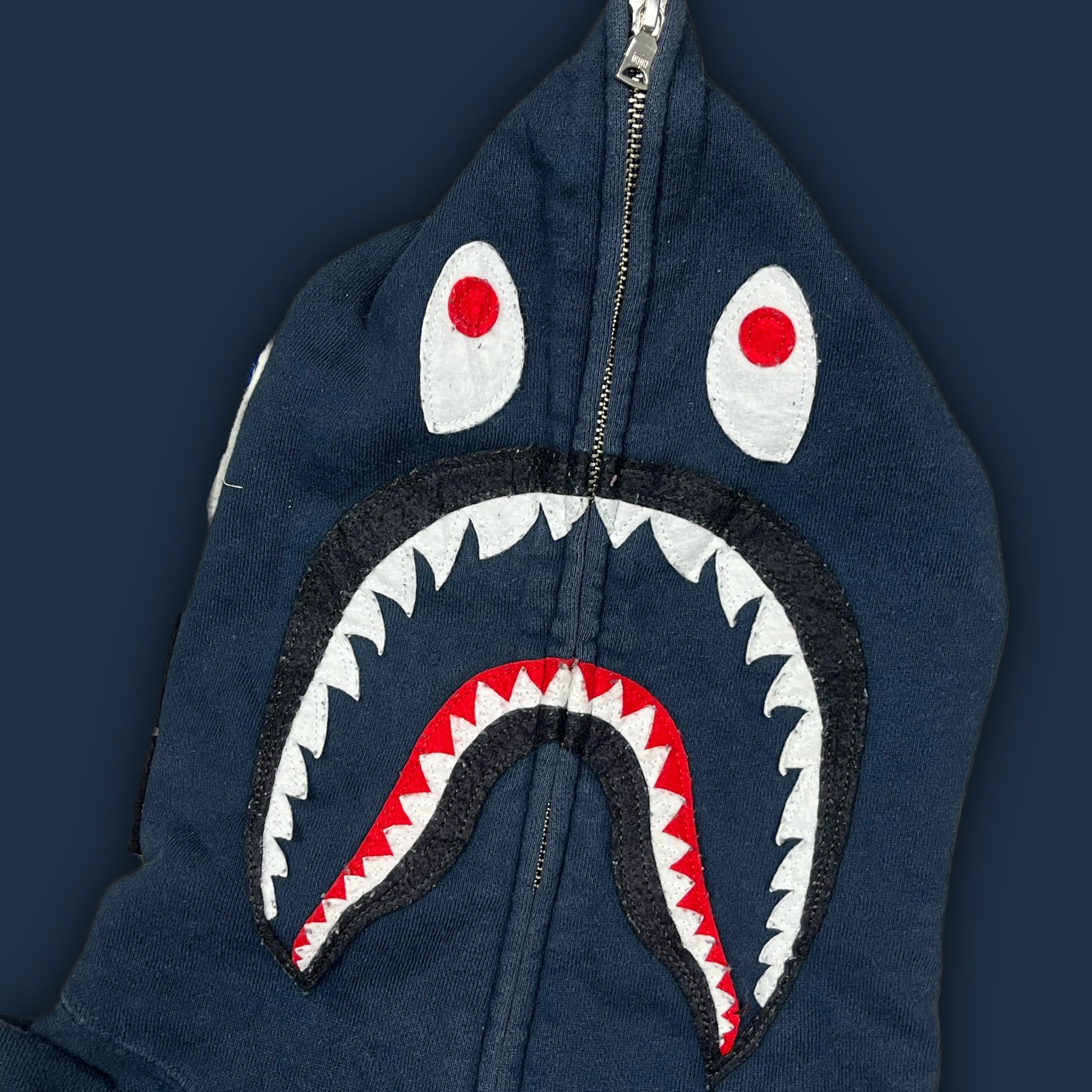 vintage BAPE a bathing ape shark full zipper {M}