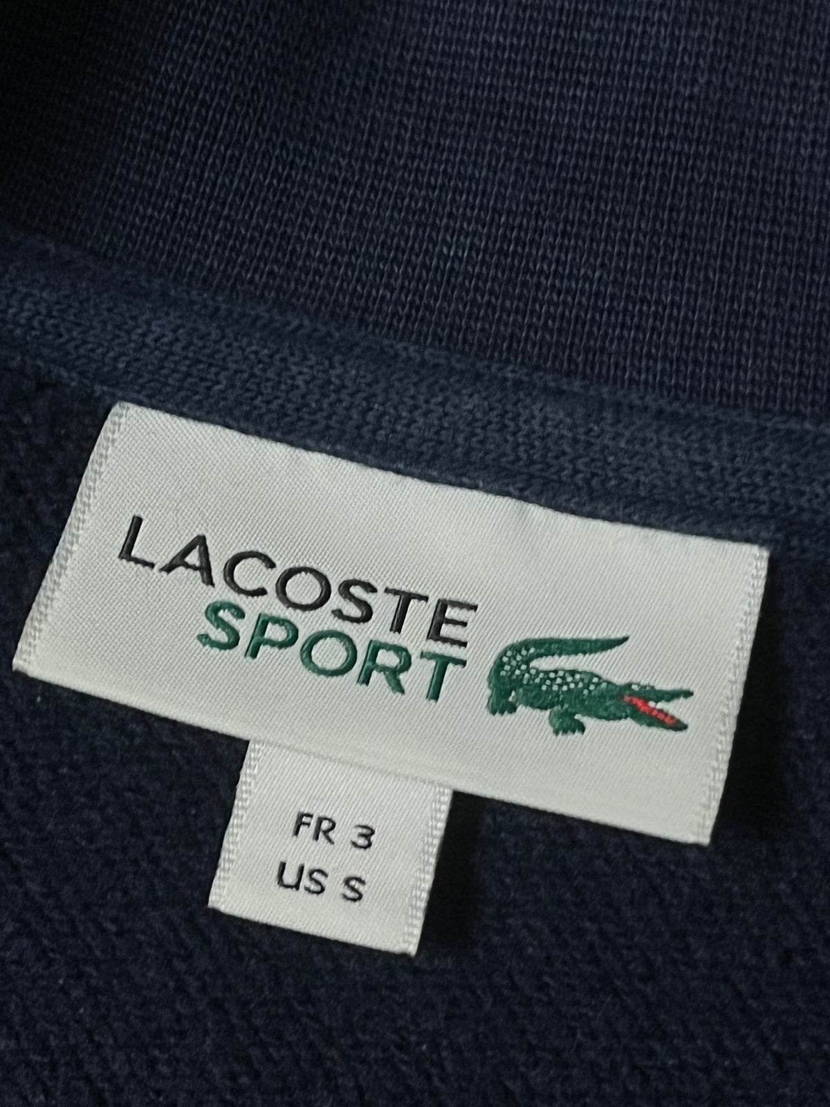 navyblue Lacoste sweatjacket {S}