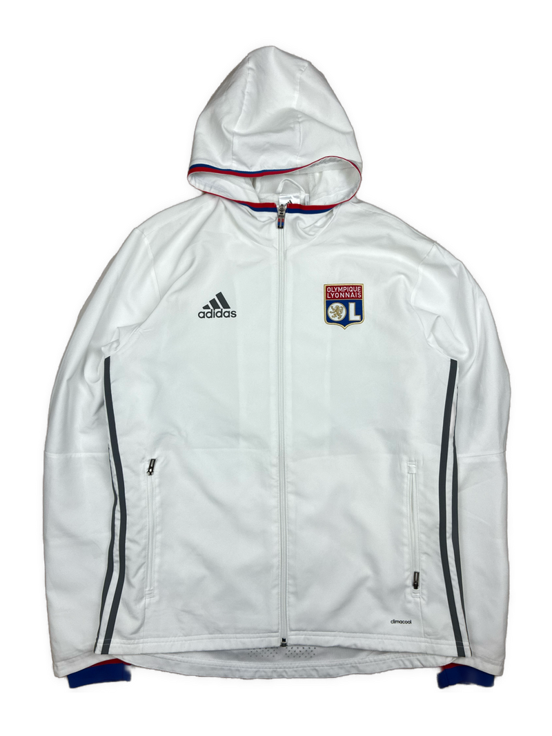 white Adidas Olympique Lyon windbreaker {M}