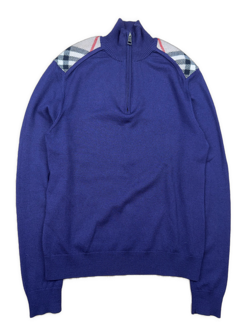 vintage purple Burberry quarterzip {S}