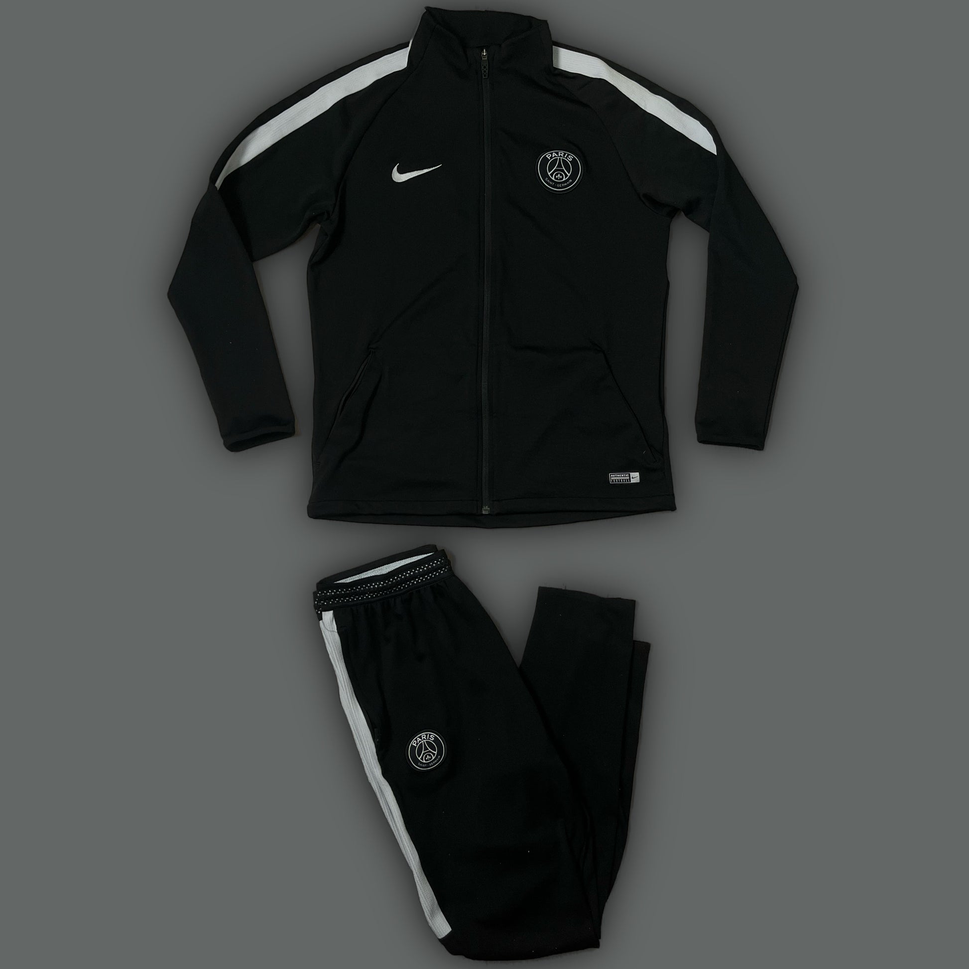 black Nike PSG Paris Saint Germain tracksuit {M}