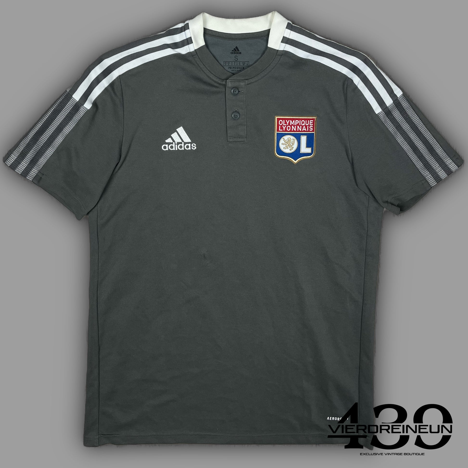 grey Adidas Olympique Lyon polo {S}