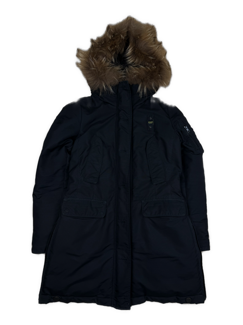vintage Blauer winterjacket (real fur) {S}