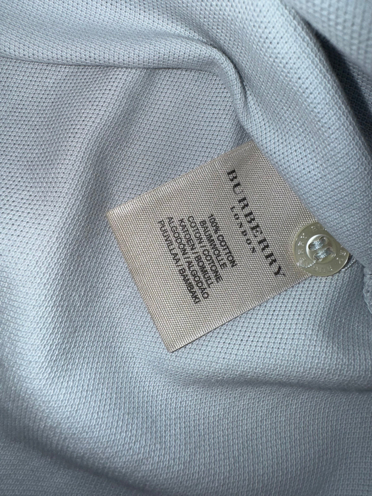vintage babyblue Burberry polo {XL}