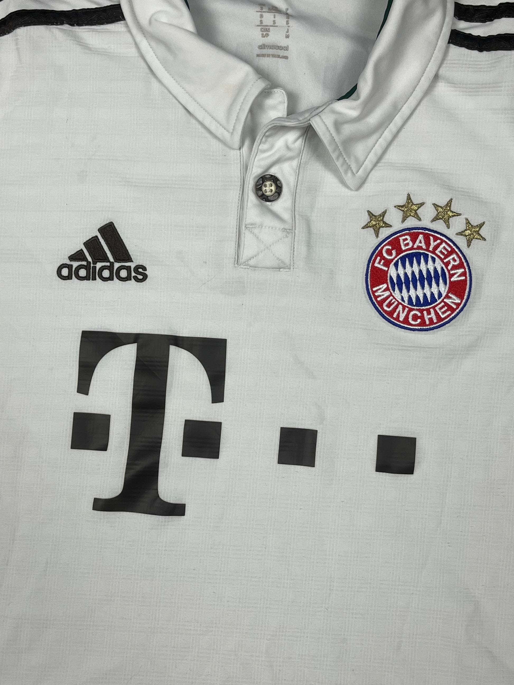 white Adidas Fc Bayern Munich 2013-2014 away jersey {S}