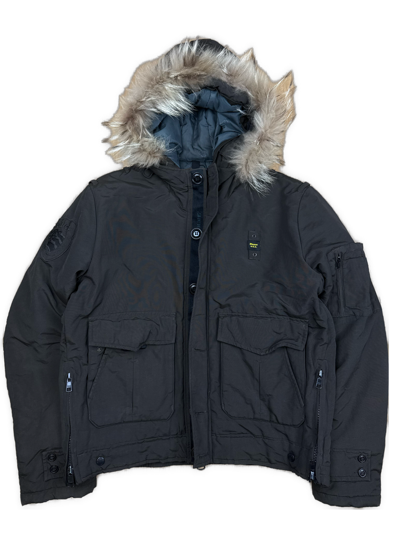 vintage Blauer bomber winterjacket (real fur) {L}