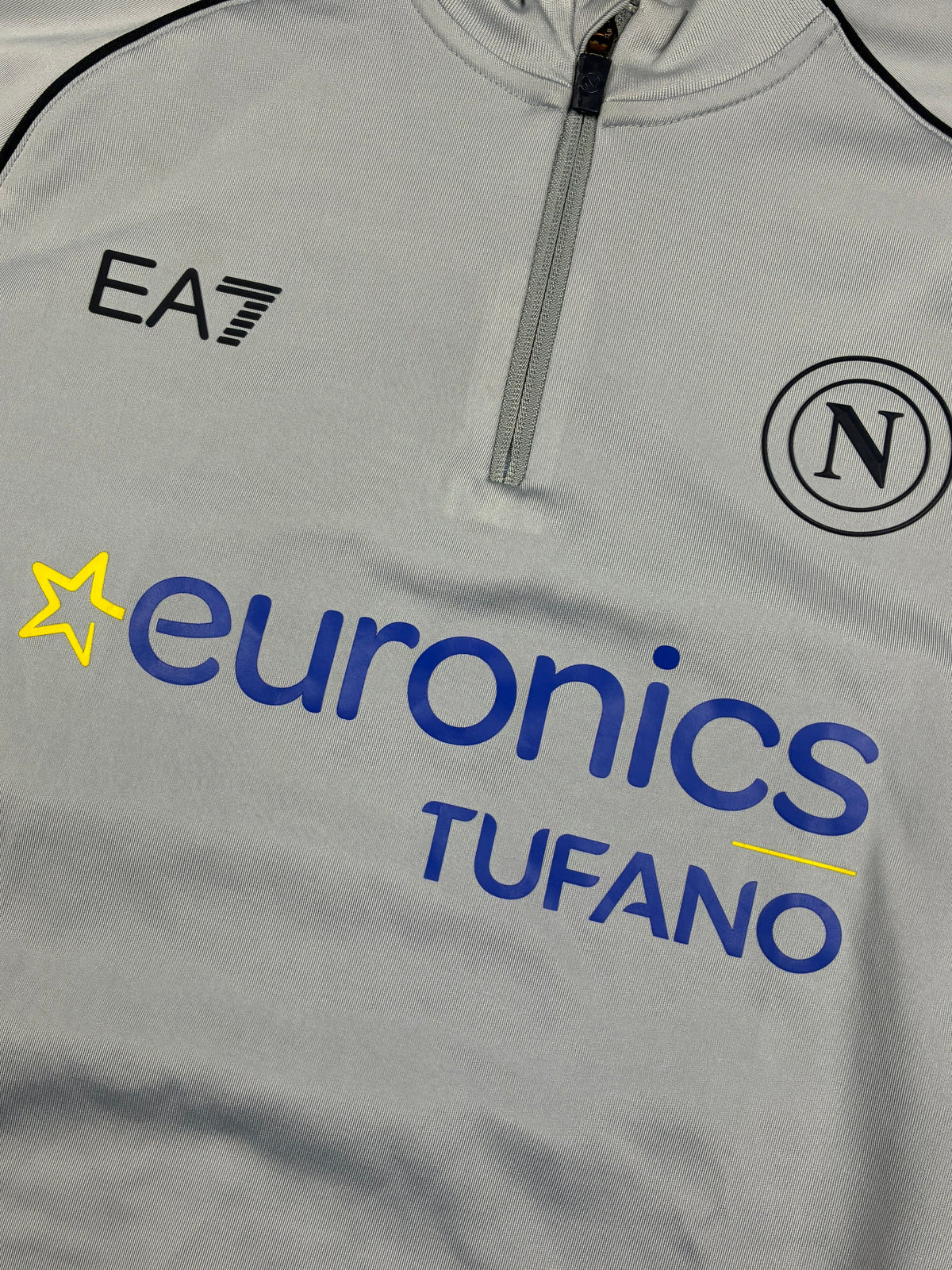 grey Emporio Armani EA7 SSC Napoli quarterzip {M}