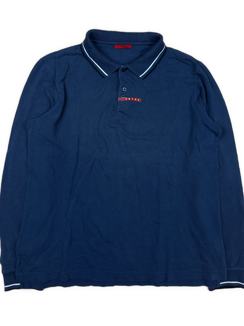 vintage navyblue Prada polo long {M}