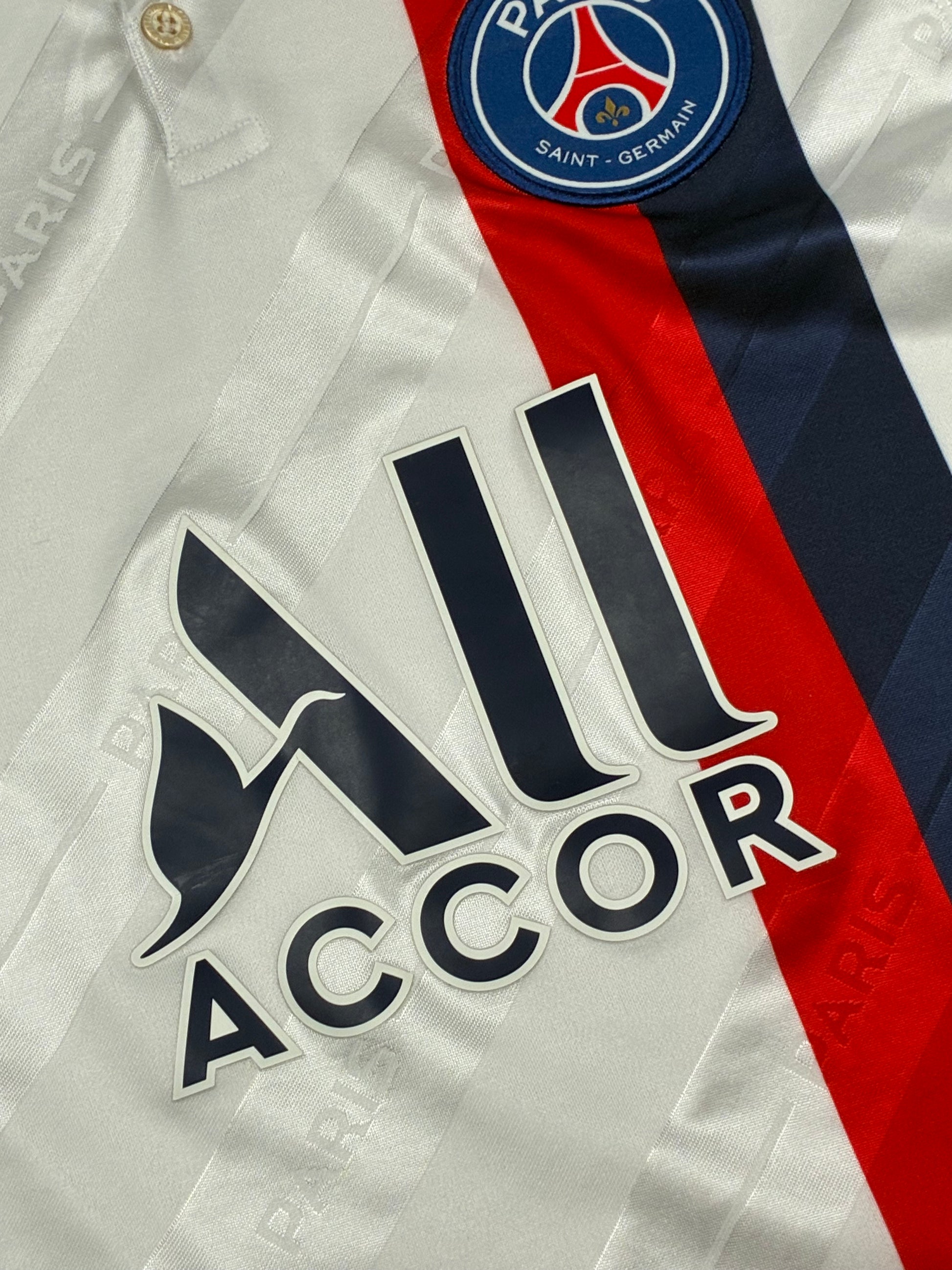 white Nike PSG Paris Saint Germain away jersey {S}