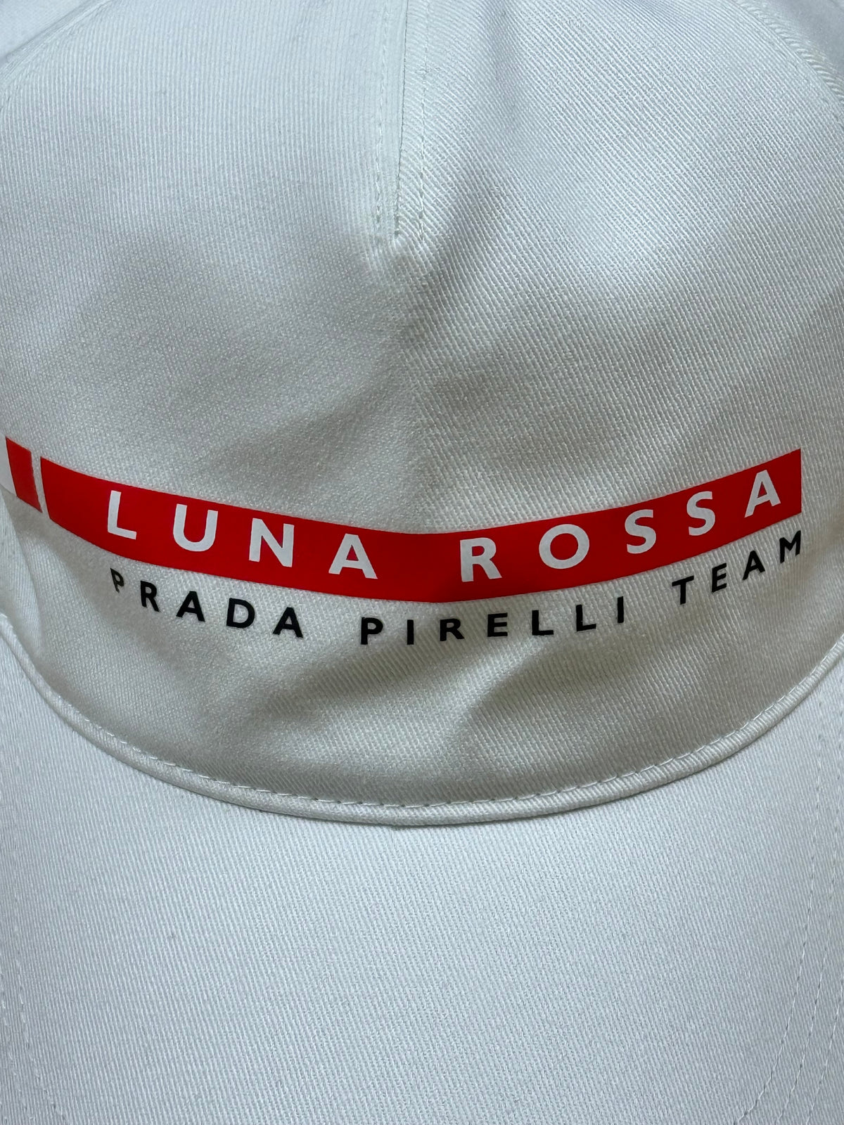 white Prada Luna Rossa cap