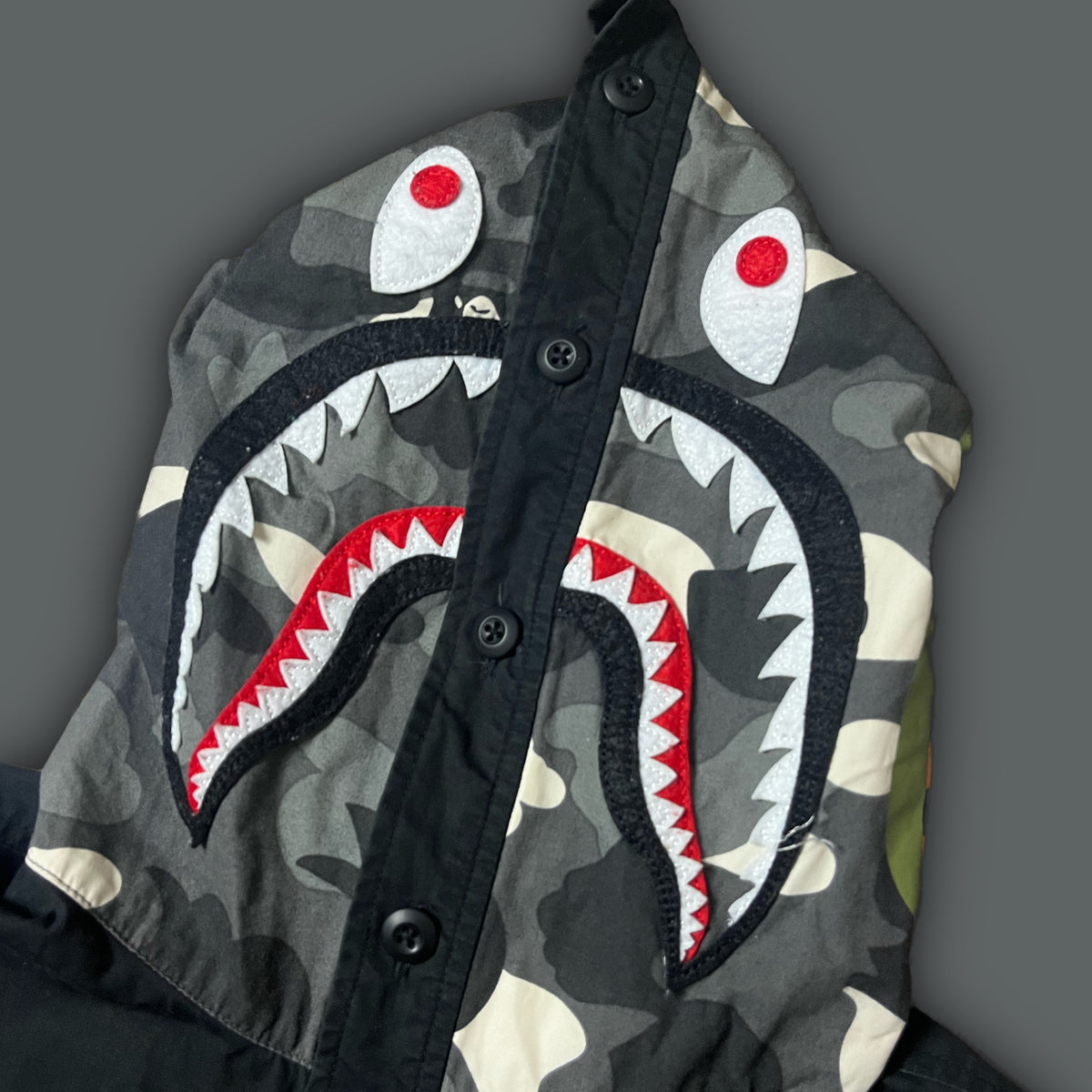 vintage BAPE a bathing ape SHARK sweatjacket {L}