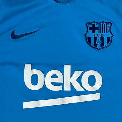 blue Nike Fc Barcelona trainingsjersey {L}