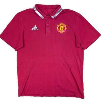 red Adidas Manchester United polo {M}