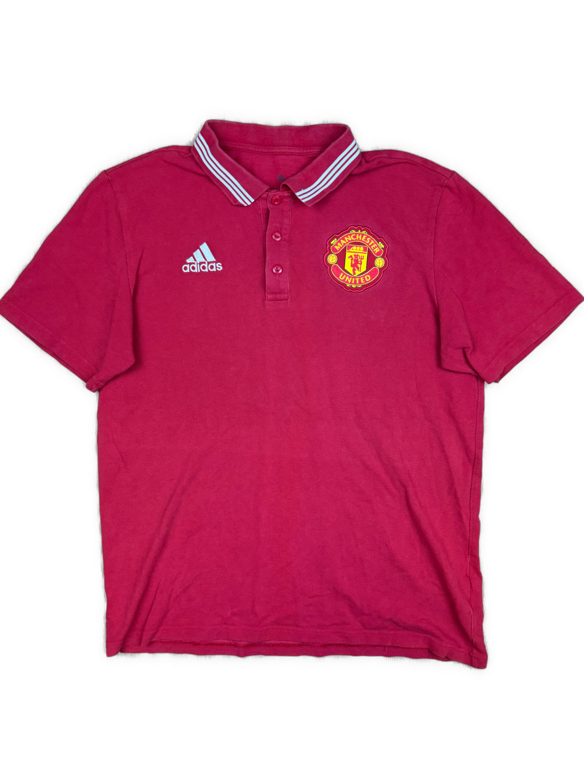 red Adidas Manchester United polo {M}