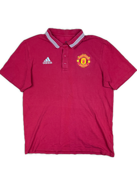 red Adidas Manchester United polo {M}